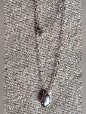 Stella & Dot Silver Layered Pendant Necklace